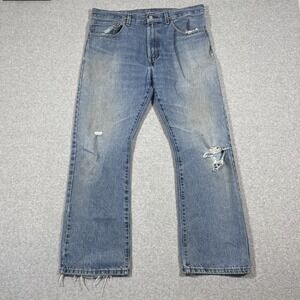 Levis 517 Boot Cut Jeans Mens 34x30 Cowboy Western Ranch Low Y2K Distressed